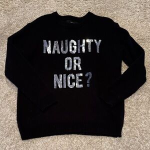 Forever 21 Black Sweater with Silver Text